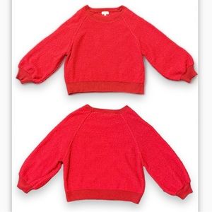 Loose fit Sweater balloon style sleeves sweater size Small. Beautiful deep red